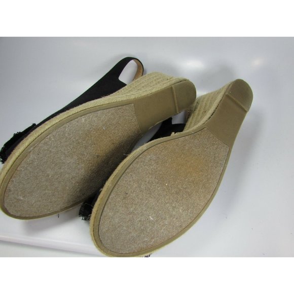 Avenue Womans Sammi Size 11W Black Open Toe Espadrilles 30200 - Picture 3 of 5